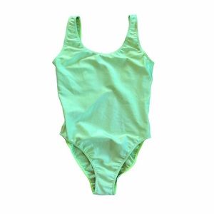 Y2k vintage American Apparel lime green bathing suit one piece
